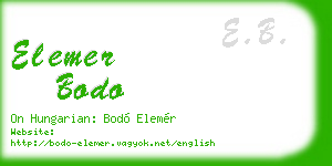 elemer bodo business card