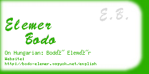 elemer bodo business card
